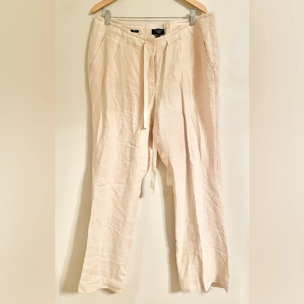 Talbot's: Classic Linen Trousers Cream Size 18W- EUC - Picture 1 of 9